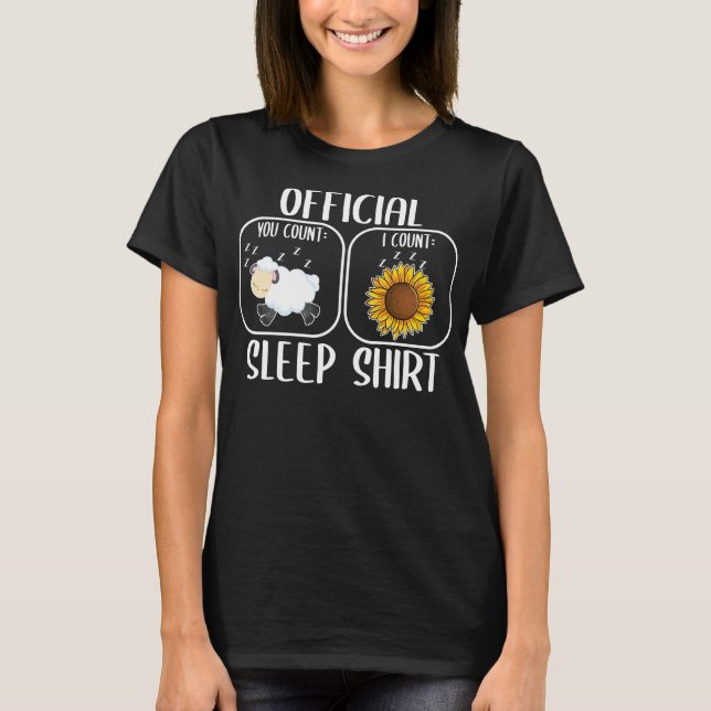 Camisa de dormir de girassol contando ovelhas (Frente)