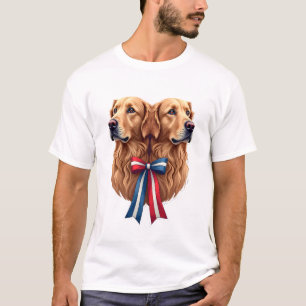 Camisa de Dupla Imagem do Golden Retriever Patriót
