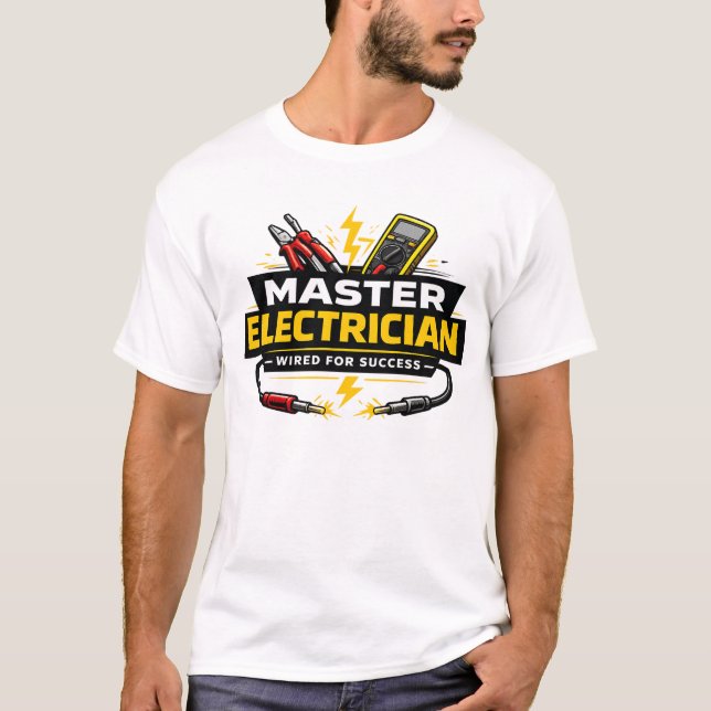 Camisa de Eletricista Mestre Ligado ao Sucesso (Frente)