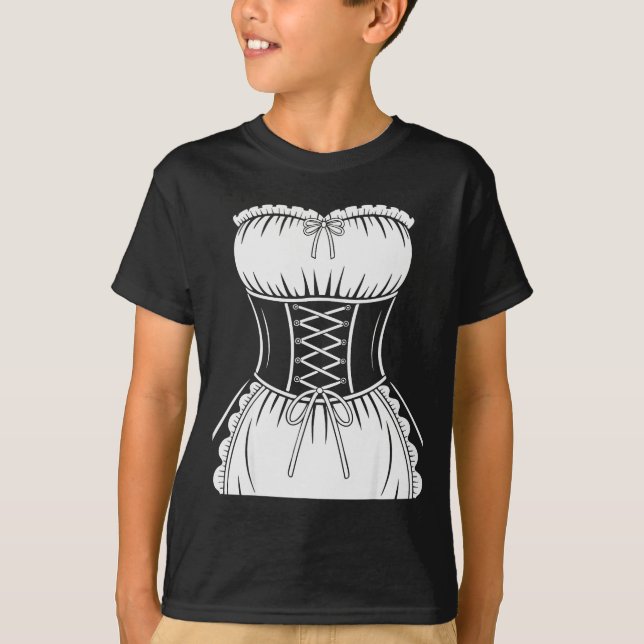 Camisa de empregada francesa para homens e mulhere (Frente)
