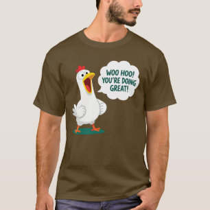 Camisa de Encorajamento de Frango de Desenho Anima
