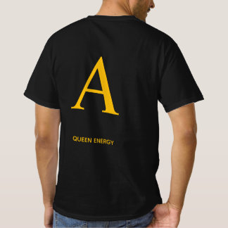 Camisa de Energia Uma Rainha Letra Dourada – Preto
