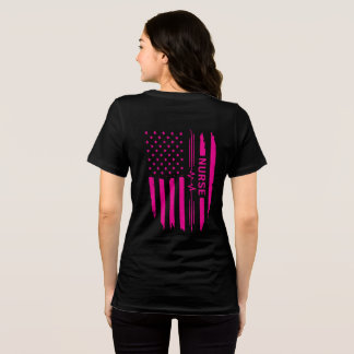 Camisa de Enfermeira com Bandeira Americana (Rosa)
