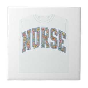 Camisa de Enfermeira com Letras de Universidade Fl