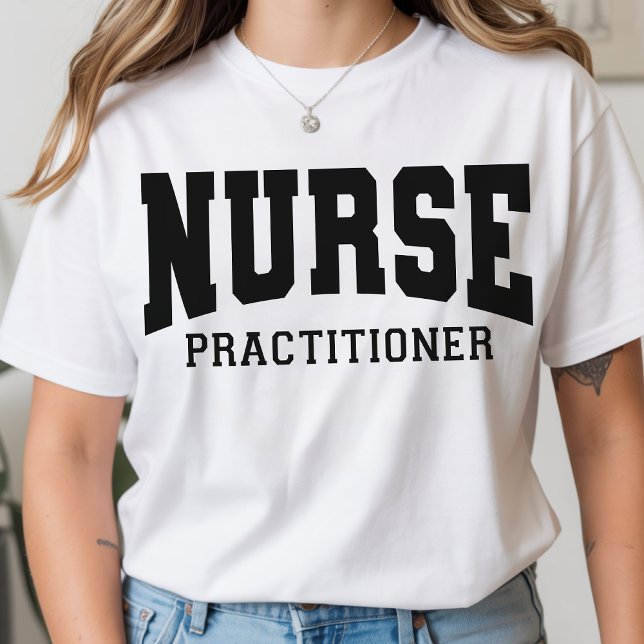 Camisa de Enfermeira Praticante da Varsity Present (nurse graduation shirt gift, nursing student shirt gift, varsity nurse practitioner shirt for her)