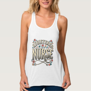 Camisa de Enfermeira Registrada com Tipografia Flo