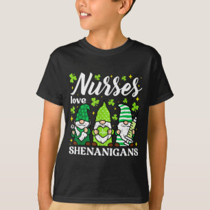 Camisa de enfermeira verde dia de st patricks gnom