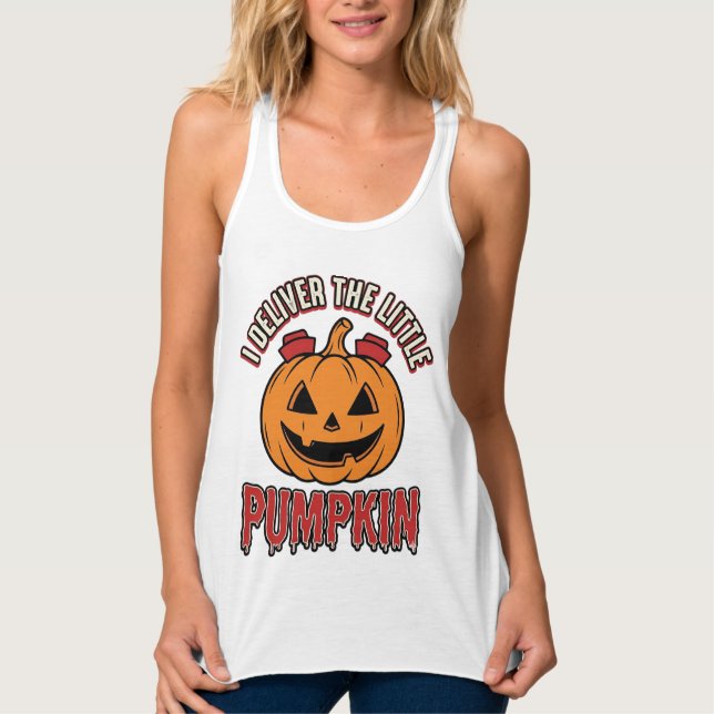 Camisa de entrega de Halloween da enfermeira abóbo (Frente)