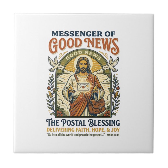 Camisa de entrega de trabalhador postal de Jesus F (Frente)
