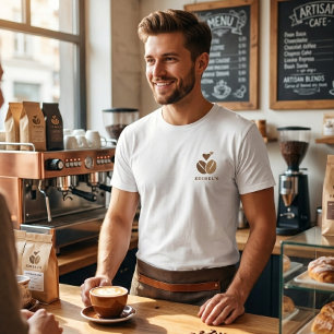 Camisa de equipe de café com logotipo de coração d
