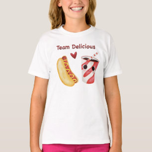 Camisa de Equipe Deliciosa Comida Fofa para Crianç