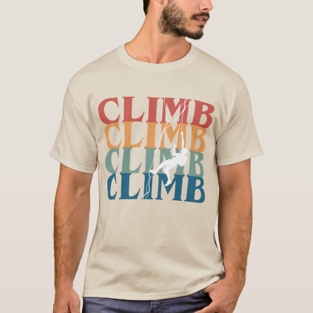 Camisa De Escalada De Rock, Tee De Pedra, (Frente)