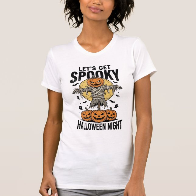 Camisa de Espantalho de Abóbora Gráfico de Hallowe (Frente)