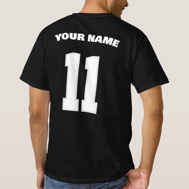 Camisa de Esporte Preta com Nome e Número do Logot (Verso)
