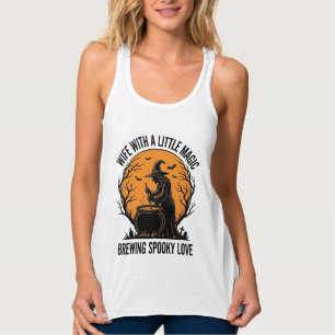 Camisa de Esposa de Halloween Bruxa Vintage Cauldr
