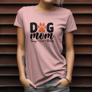 Camisa de Estampa de Pata de Mãe de Cachorro Des