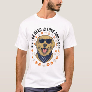 Camisa de Estampa de Pata de Retriever Vintage de