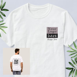 Camisa de evento comercial com código QR da sua lo