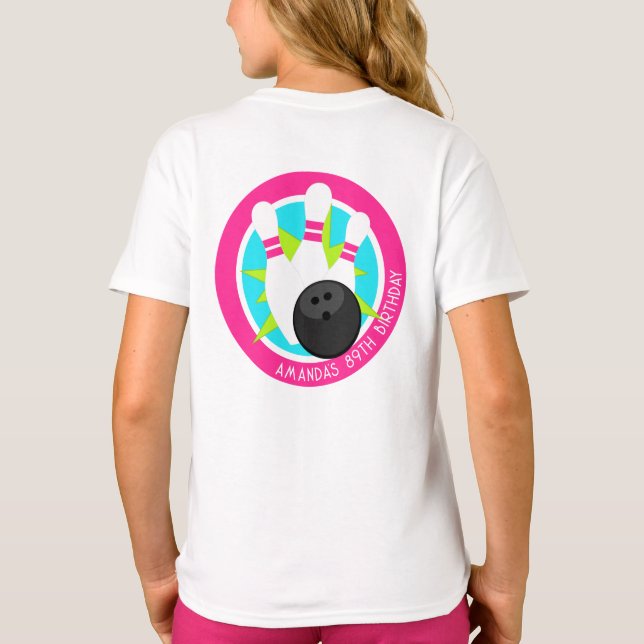 Camisa de eventos de Boliche neon com nome no bols (Verso)