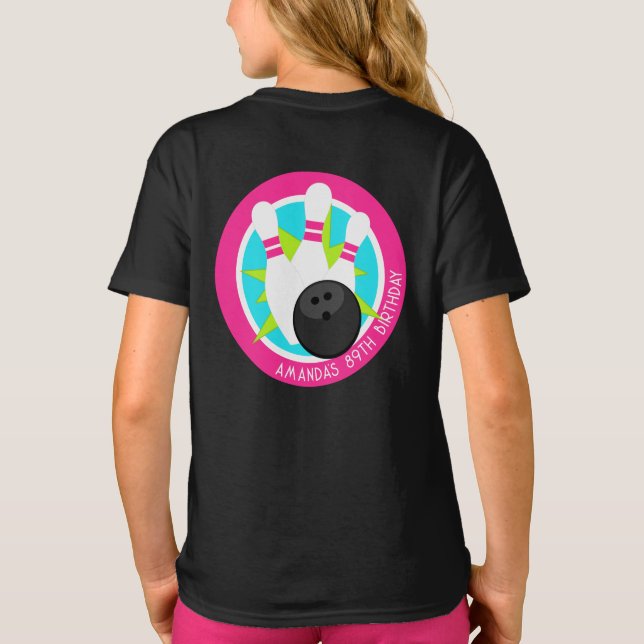 Camisa de eventos de Boliche neon com nome no bols (Verso)