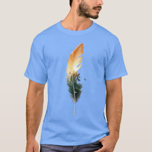 Camisa de exposição dupla do pôr do sol da florest