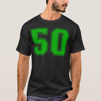 Camisa de Fã de Esportes Verde Número 50