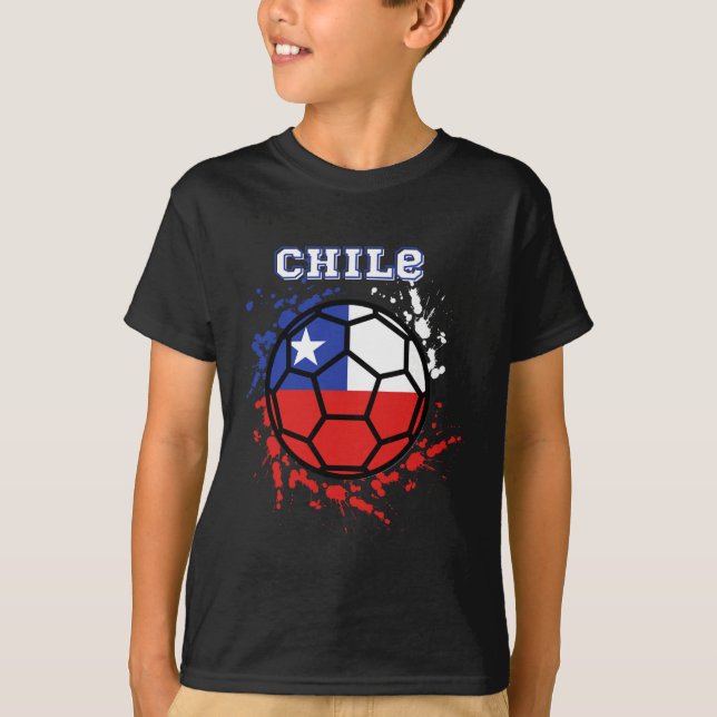 Camisa de Fã de Futebol Bandeira Chilena Chile  (Frente)