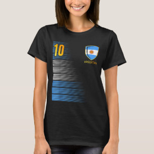 Camisa de Fã de Futebol da Argentina Bandeira Arge