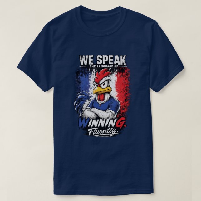 Camisa de Fã de Futebol da França Tee de Vitória F (Frente do Design)