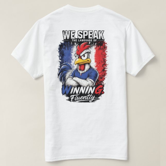 Camisa de Fã de Futebol da França Tee de Vitória F (Verso do Design)