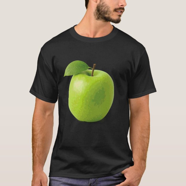 Camisa de Fantasia de Maçã Verde Engraçada para Ca (Frente)