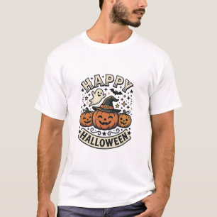 Camisa de Fantasma de Abóbora de Halloween Vintage