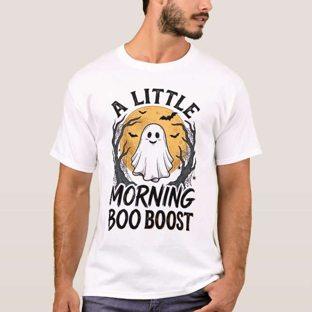 Camisa de Fantasma de Halloween com Arte de Lua Vi (Frente)