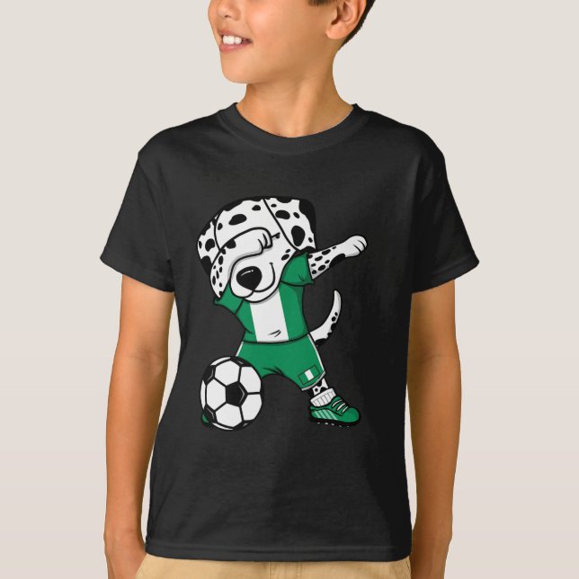 Camisa de Fãs de Futebol da Nigéria Dalmatian Dab  (Frente)