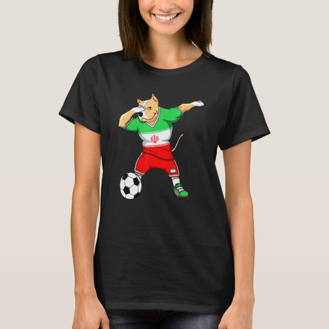Camisa de Fãs de Futebol do Irã com Cachorro Pitbu (Frente)