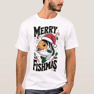 Camisa de Feliz - Peixe de Natal Engraçado