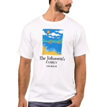 Camisa de férias da família, praia ou tema do lago