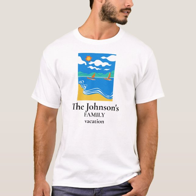 Camisa de férias da família, praia ou tema do lago (Frente)