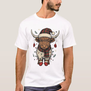 Camisa de Férias de Natal Vintage Vaca das Terras