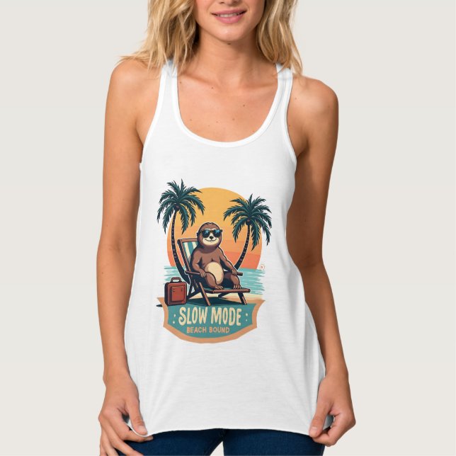 Camisa de Férias de Preguiça Retro Divertida Relax (Frente)