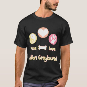 Camisa de Ferro Italiano Greyhound Peace Love