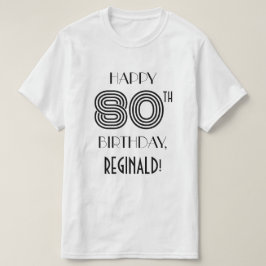 Camisa de festa de aniversário de 80 anos com visu