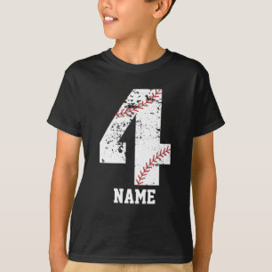 Camisa de festa de basebol do 4º aniversário