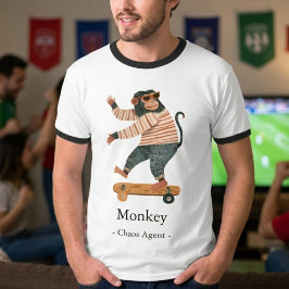 Camisa de festa de futebol da família do macaco en