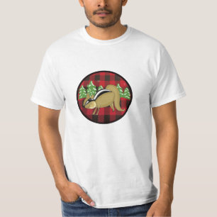 Camisa de Festa do Esquilo Listrado de Xadrez Búfa
