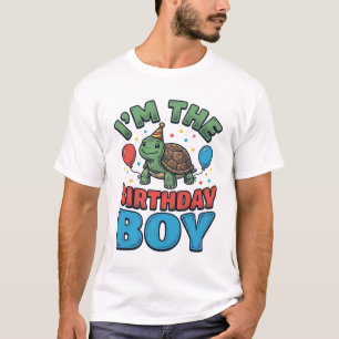 Camisa de festa retrô de tartaruga menino de anive