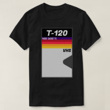 Camisa de fita cassete T-120 VHS T-1980s retroativ