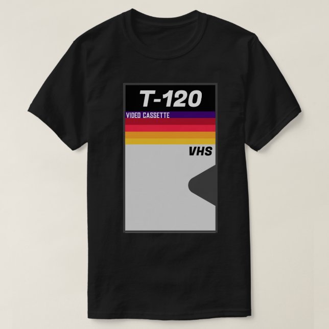 Camisa de fita cassete T-120 VHS T-1980s retroativ (Frente do Design)