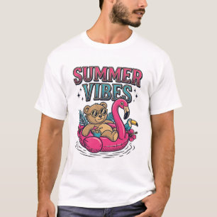 Camisa de Flamingo de Urso de Pelúcia Vibrações de