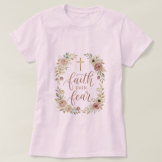 Camisa de Floral Wreath Fé Sobre Medo – Cristã
